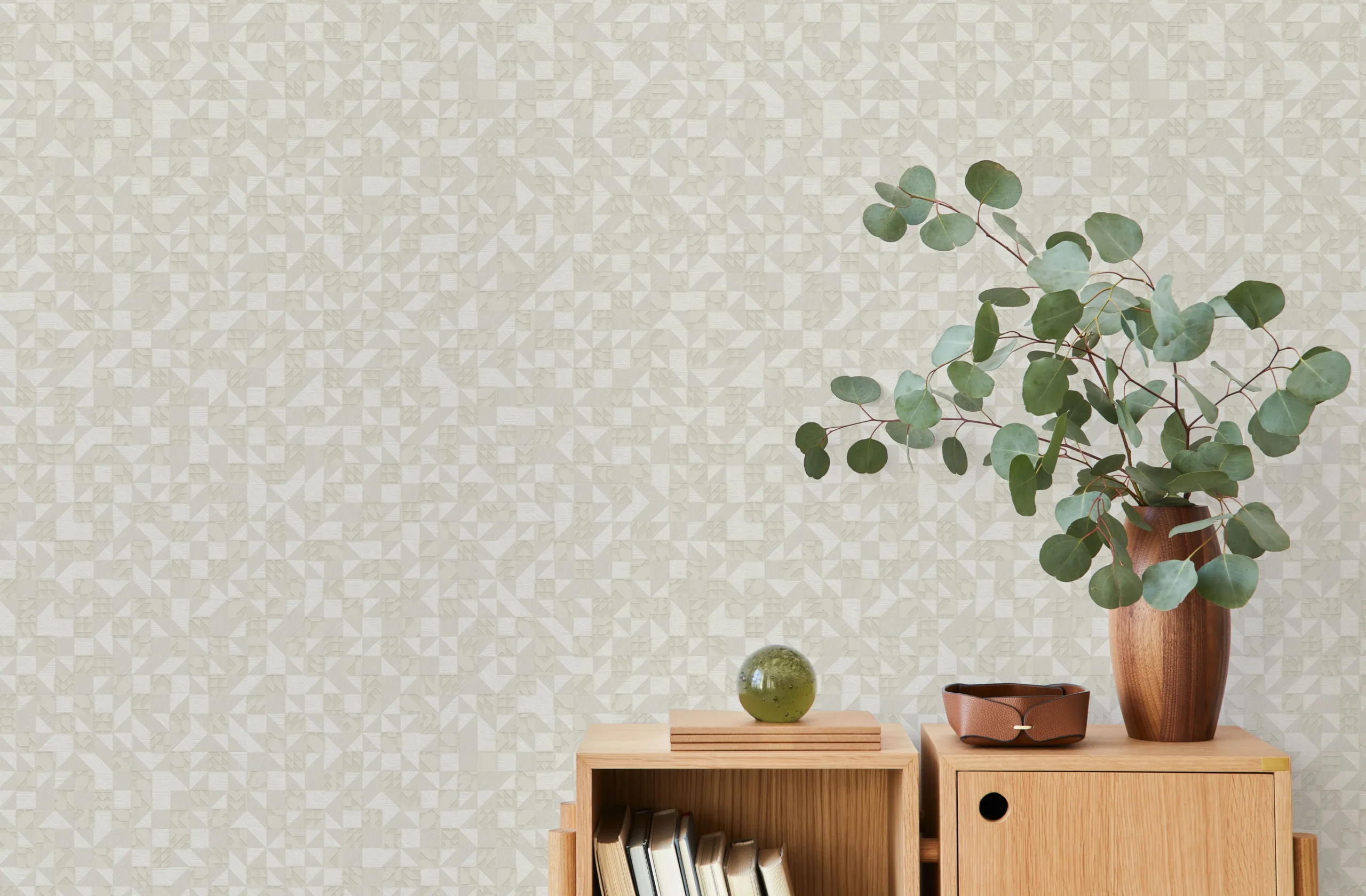 Beige Embossed Wallpaper – Understated Glitter (24106-3)